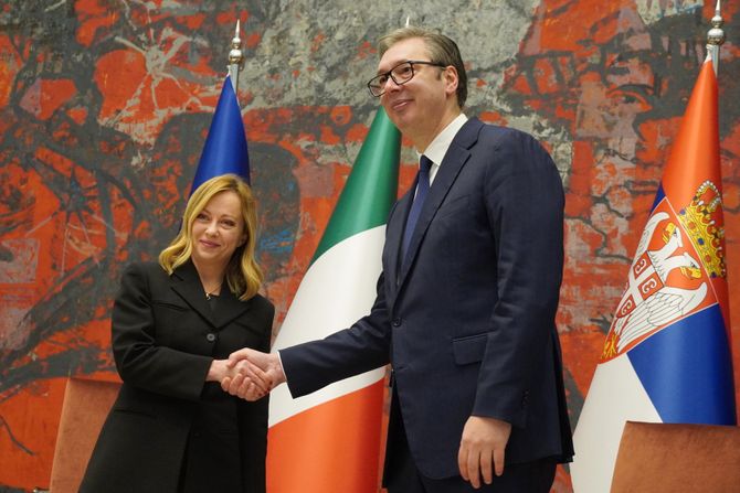 Aleksandar Vučić i Đorđa Meloni