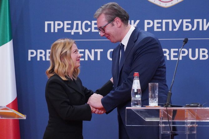 Aleksandar Vučić i Đorđa Meloni