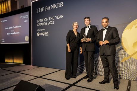 Predsednik Izvršnog odbora Banca Intesa Darko Popović na dodeli The Banker nagrada u Londonu