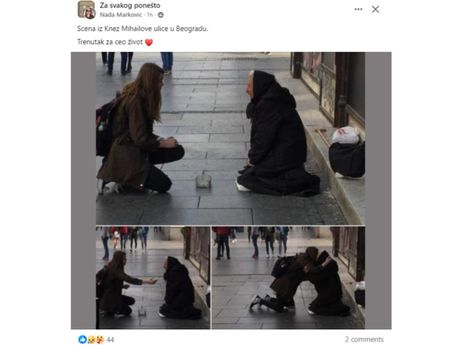 knez mihailova, scena, baka, zagrljaj