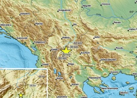 Zemljotres Severna Makedonija granica Srbija