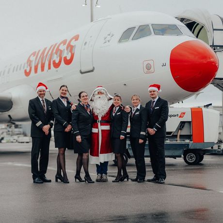 Svis Er Swiss Air Švajcarska aviokompanija Nova godina Deda Mraz