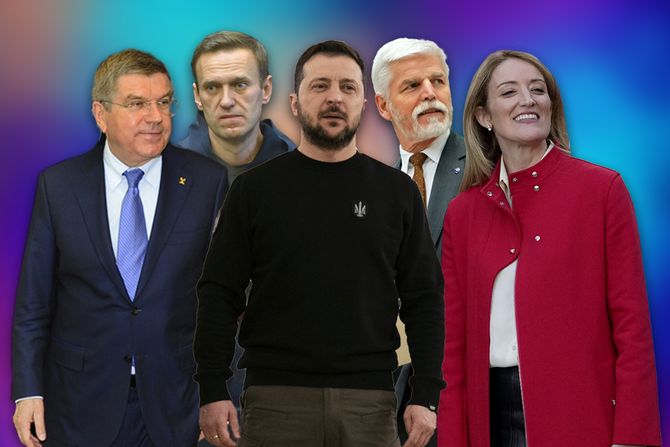 Tomas Bah Aleksej Navaljni Volodimir Zelenski Petr Pavel Roberta Metsola Tomas Bah Aleksej Navaljni Volodimir Zelenski Petr Pavel Roberta Metsola