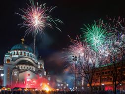 Nova godina, vatromet, Hram Svetog Save, Beograd, slavlje