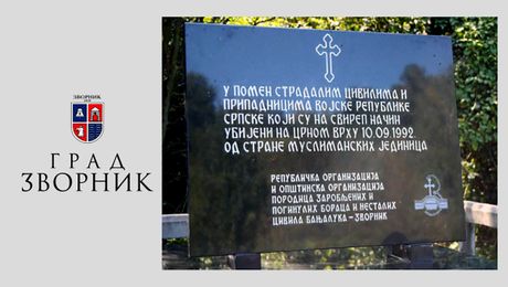 Zvornik, Crni vrh, spomen ploča, spomenik stradalim civilima na Crnom vrhu