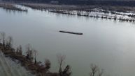 This is what bridge and barge, filmed by drone, look like after ship collision in Backa Palanka