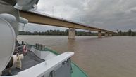 This is bridge in Backa Palanka hit by barge transporting 1,000 tons of fertilizer, which sank in the Danube