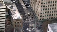 Prvi snimci nakon eksplozije u hotelu: Delovi zgrade rasuti po ulici, policija ne dozvoljava da se priđe