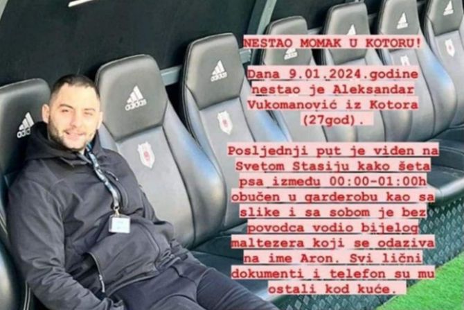 Aleksandar Vukomanović, nestao u Kotoru