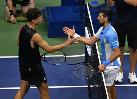 Ben Šelton i Novak Đoković, US Open