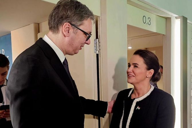 Aleksandar Vučić, Katalin Novak, Davos