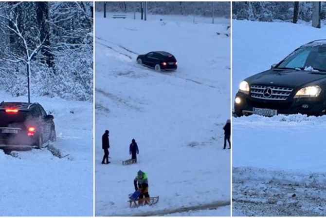 Mercedesom se vozio po mestu gde se sankaju deca u Zagrebu