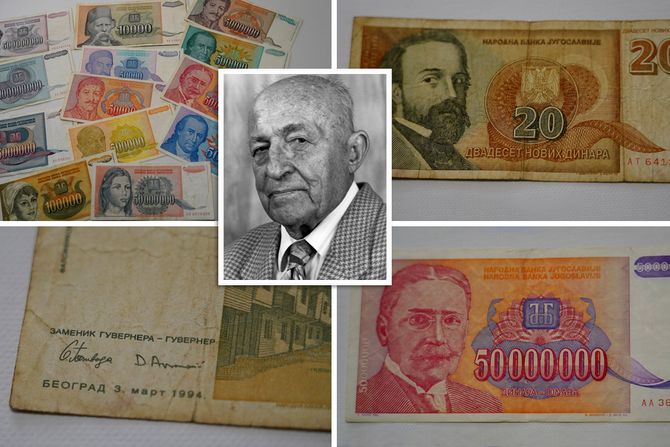 Novac stari  Savezne Republike Jugoslavije u doba hiperinflacije hiperinflacija super dinar Avramov dinar Dragoslav Avramović