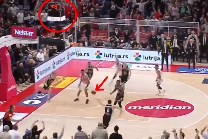 Završnica meča KK Crvena zvezda - KK Partizan