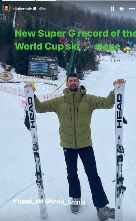 Novak Đoković skija u Južnom Tirolu