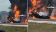 Umalo da uspe da sleti na auto-put: Pojavio se snimak trenutka rušenja aviona Bombardier Challenger na Floridi