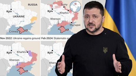 Volodimir Zelenski Ukrajina na mapama: Tok rata sa Rusijom