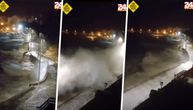 Strašne slike olujnog nevremena u Hrvatskoj: Valovi se uzdizali i snažno udarali u šetalište, slomljene barke