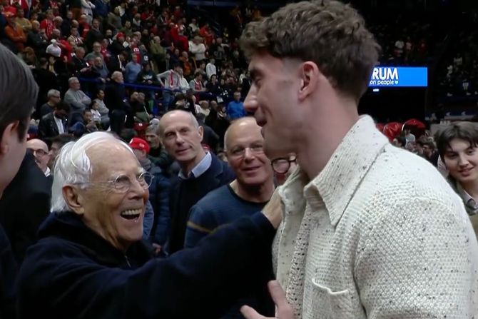 Dušan Vlahović, Đorđo Armani, KK Olimpija Milano - KK Partizan, Evroliga