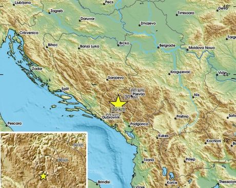 Plužine zemljotres Crna Gora