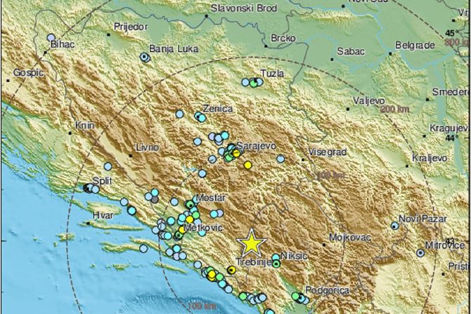 Zemljotres jačine 5,7 stepeni po Rihteru, Crna Gora