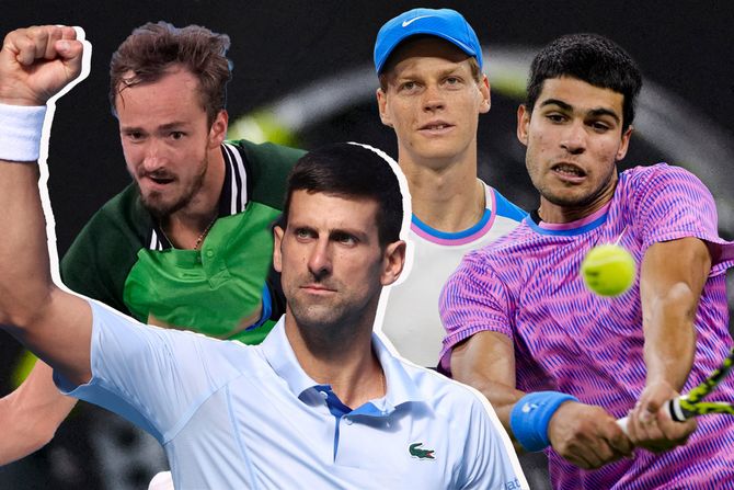 Novak Đoković, Janik Siner, Karlos Alkaraz, Danil Medvedev Novak Đoković, Janik Siner, Karlos Alkaraz, Danil Medvedev