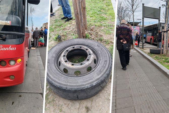 Autobusu otpao točak Karađiorđev park