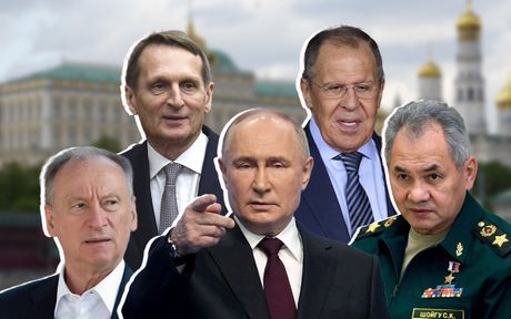 Sergei Naryshkin, Nikolai Patrushev, Sergej Lavrov, Sergei Shoigu, Vladimir Putin