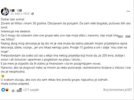 miloš, putovanje, prijatelji