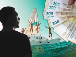 Putovanja, novac evri, slueta muškarca