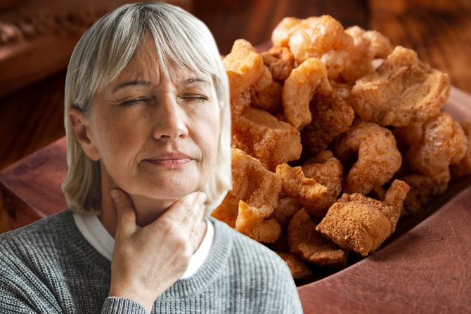 Chicharrones pržena svinjska kora, hrskavi komadići svinjske kože bol u grlu