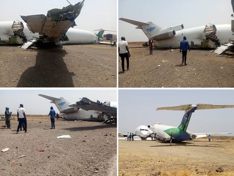Avion udes nesreća Boing Južni Sudan Air Boeing 727 2Q9 Malakal Airfield South Sudan