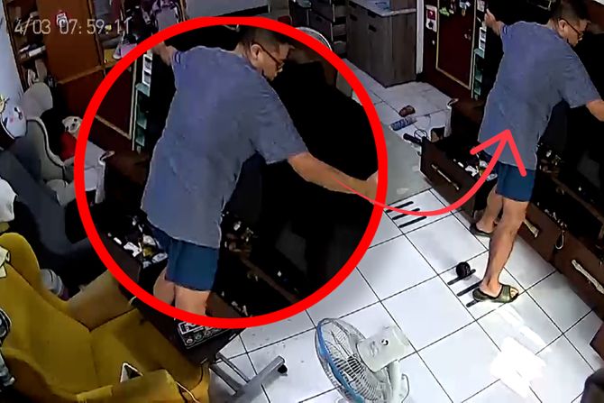 Čovek spasava TV tokom razornog zemljotresa Tajvan Čovek spasava TV tokom razornog zemljotresa Tajvan