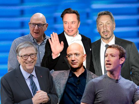 Elon Mask, Džef Bezos,  Mark Zuckerberg,  Steve Ballmer,  Bill Gates,  LARRY ELLISON