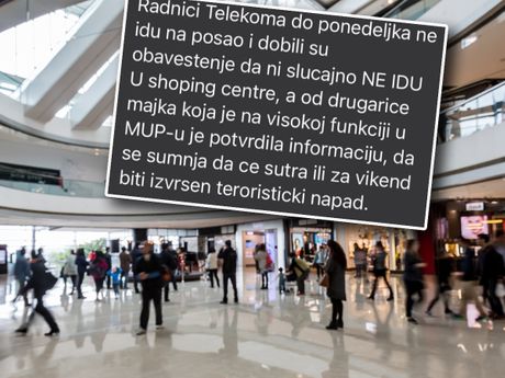 Teroristički napad prepiska upozorenje MUP tržni centar