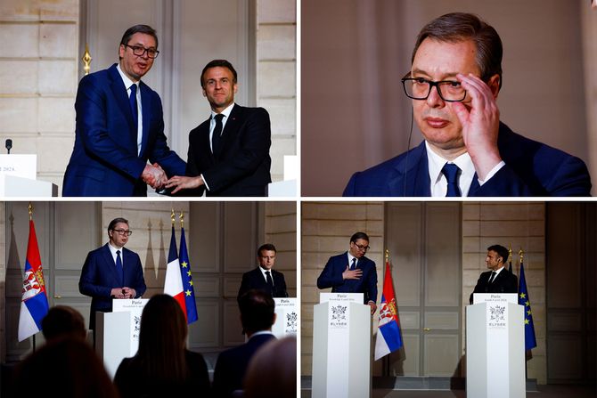 Aleksandar Vučić i Emanuel Makron Pariz