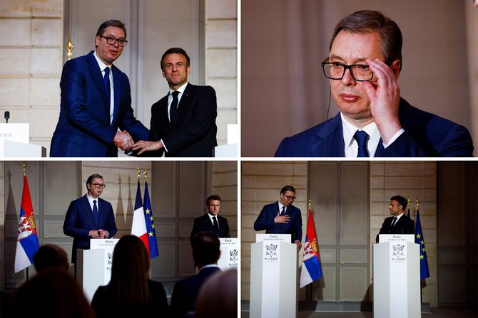 Aleksandar Vučić i Emanuel Makron Pariz Aleksandar Vučić i Emanuel Makron Pariz
