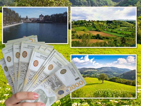 Fruška gora, Zlatibor i Divčibare i ruka sa novcem