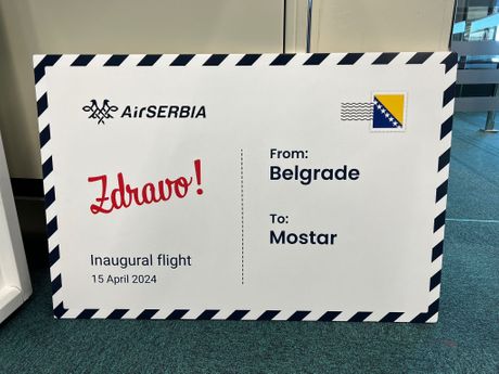 Er Srbija avio linija Beograd Mostar