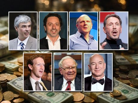 Milijarderi, Larry Page, Leri Pejdž, Sergey Sergej Brin, Steve Ballmer Stiv Bolmer, Warren Buffett, Voren Bafet, Larry Ellison, Leri Elison, Jeff Bezos