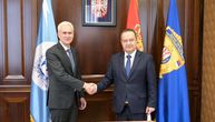 Serbian Interior Minister Dacic meets with Interpol Secretary General Stock