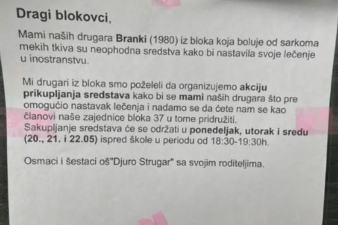 Deca iz Blokova organizovala aciju za mamu svojih drugara