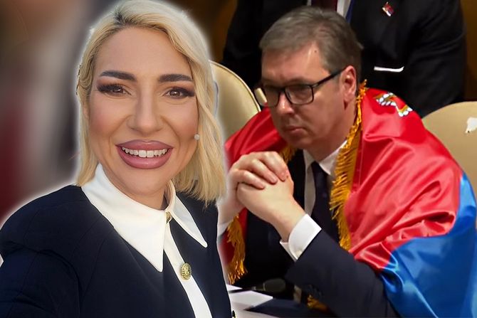 Jovana Jeremić ponosna na svog predsednika Aleksandar Vučić zastava Srbija UN rezolucija Srebrenica