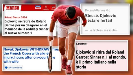 Novak Đoković povreda koleno mediji naslovi