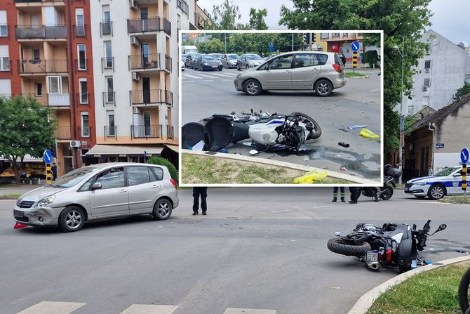 Oboren policajac na motoru