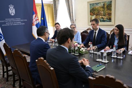 Ministar spoljnih poslova Marko Đurić sa Visokim komesarom OEBS za nacionalne manjine Kajratom Abdrahmanovim Kajrat Abdrahmanov