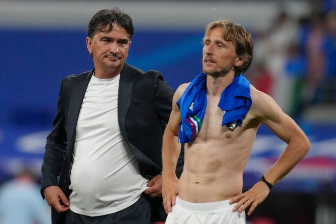 Zlatko Dalić i Luka Modrić Fudbal EURO 2024 Hrvatska - Italija