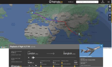 Julian Assange flights from London to Bangkok