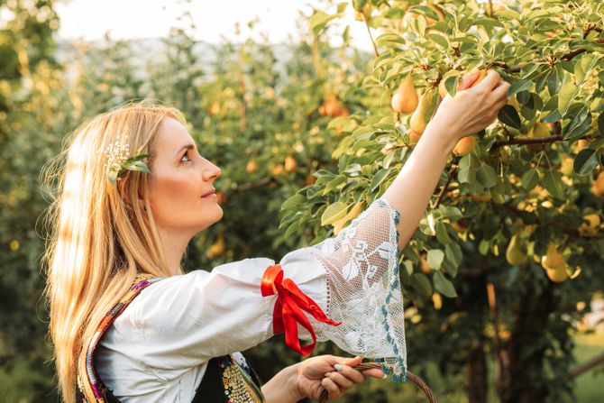 Devojka u narodnoj nošnji Srbije