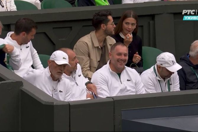 Novak Đoković, loža Vimbldon 2024, Inga Stiligano